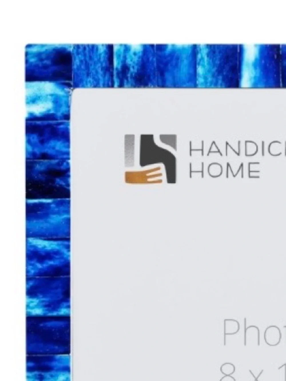 Handicrafts Home Mosaic Blue Picture Frame Tabletop or Wall Hang 8x10”